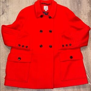 JCPenney Bold Red Double-Breasted Coat